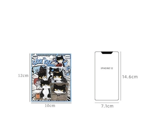Lot de 20 autocollants chat dessin animé pour journal avec comparaison iPhone 12