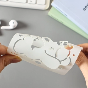 Flexible white translucent DIY stencil for painting and bullet journaling with cute shapes