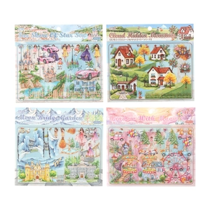 Midsummer Scenery sticker set with 4 themes featuring European architecture and castles
