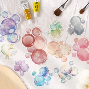 Aquarel geometrische bubbelstickers voor scrapbooking en DIY-decoratie
