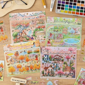 Flower Garden Tour Series Misty Mountainscape PET Waterproof Stickers Pack For Scrapbooking DIY Journal Decorative Stickers