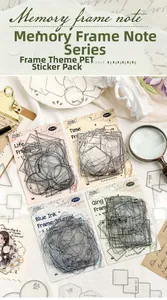 Detailoverzicht van Memory Frame PET-stickers met vintage bloemmotieven voor scrapbooking