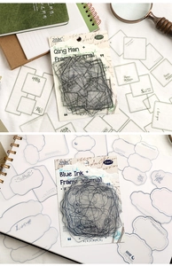 Macro shot of 20pcs vintage PET frame stickers for scrapbooking and journal decoration