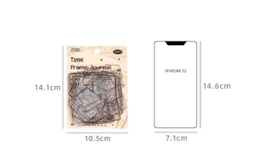Macro view of vintage style PET waterproof decorative frame stickers for scrapbooking