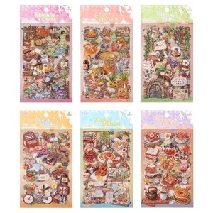 6 vintage decorative scrapbooking sticker sets with artistic floral and retro patterns