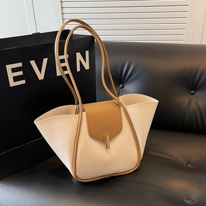 Borsa Tote Retrò E Pochette In Ecopelle Da Donna Grande Capacità Design A Contrasto Borsa A Spalla Con Chiusura In Metallo Moda