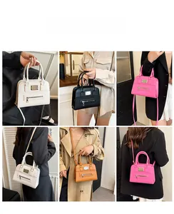 Collage of leather tote bags in four colors showing handbag and crossbody styles