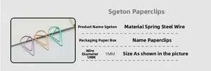 Detailed specifications of water drop paper clips made of 1mm spring steel wire
