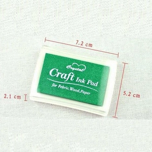 Encreur rectangulaire vert clair avec couvercle transparent pour mariage et DIY 7x5cm