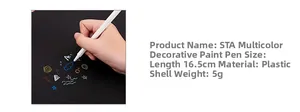 Detail view of 16.5cm STA decorative paint pen with weight and size specifications