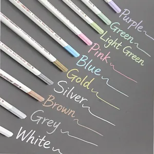 Set of 10 metallic paint markers for DIY scrapbooking and drawing on dark paper