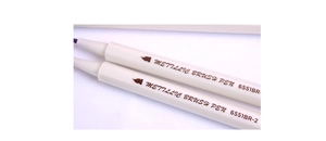 Macro detail of metallic brush pen 6551BR-2 with purple tip for DIY art projects