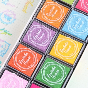 Lot de 20 encreurs colorés pour peinture au doigt et tampons en caoutchouc avec couvercles
