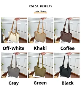 Color display of large-capacity tote bags in six colors with pebble grain texture