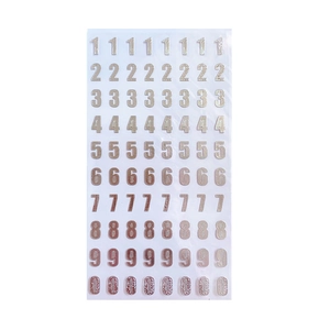 Golden embossed number stickers set 0-9 for DIY scrapbooking and journal decoration