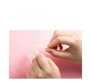 Close-up of flexible translucent drawing stencil being bent to show durable soft material