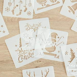 Lot de pochoirs de Noël avec Père Noël et rennes pour travaux manuels sur bois