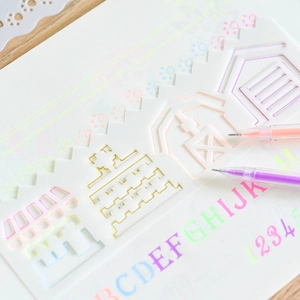 Multipurpose white architectural drawing stencils with letters and numbers for DIY