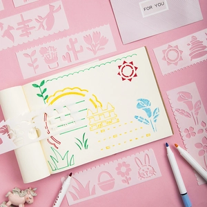 Plastic Hollow Drawing Stencils Long Strip Painting Templates For DIY Scrapbooking Bullet Journal Children School Art Supplies
