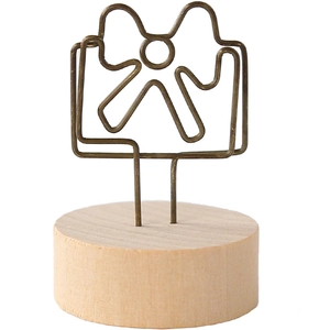 Creatieve houten memohouder met vintage metaaldraad voor foto's en bureau decoratie