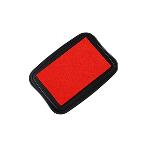 Rectangle red water-based ink pad with black plastic base for DIY stamp art projects