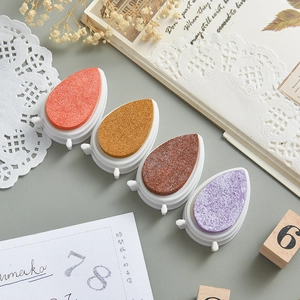 Teardrop ink pads in assorted colors for rubber stamp DIY scrapbooking and crafts