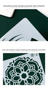 Macro detail of Mandala painting stencil M-2 with safe rounded corners and smooth hollow cuts