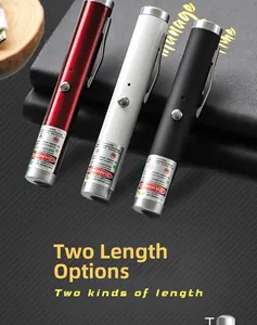 Macro detail of laser pointer pens in three colors with professional metal clips on leather