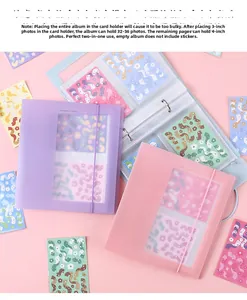 Detail view of purple and pink frosted binders with 2-ring metal clips and inner sleeves