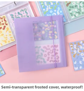 Detail of light purple frosted waterproof binder for stickers and photo cards