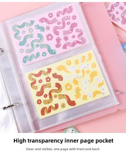 Close-up of high-transparency double-sided photocard sleeve with standard binder holes