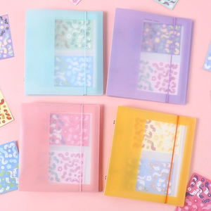 Translucent Frosted Photocards Binder Album Loose Leaf Storage Book With Elastic Band Macaron Color Waterproof For Stickers Postcards