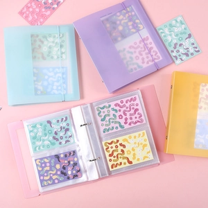 Macaron color loose-leaf photocard binder with elastic band and transparent sleeves