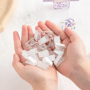 Clips de acrílico transparentes DIY con soporte adhesivo para scrapbooking y deco
