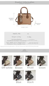 Guide détaillé des dimensions du sac à bandoulière en PU avec options de couleurs