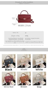 Detailed dimension guide and color selection for this stylish PU leather crossbody bag