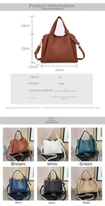 Guide détaillé des tailles et six options de couleurs pour le sac seau en cuir souple