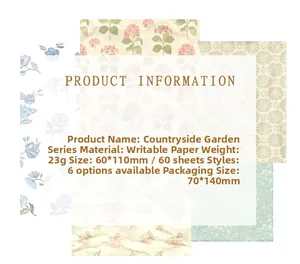 Detail of Country Garden series writable scrapbook paper featuring vintage floral patterns