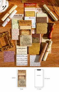 Detail of vintage garden stationery stickers with retro letter motifs and floral scripts