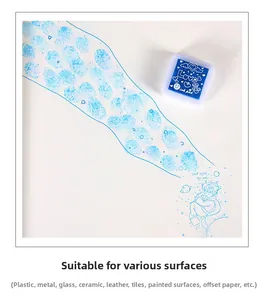 Blue square ink pad for DIY finger painting and crafts on various material surfaces