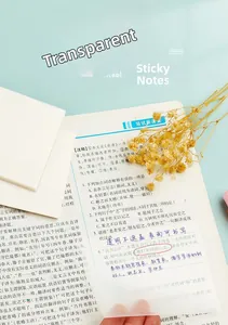 Writable transparent sticky notes for book annotation without obscuring text