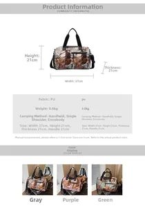 Detaillierte Größentabelle für Vintage-Reisetasche mit PU-Leder und 37x21x21cm Maßen