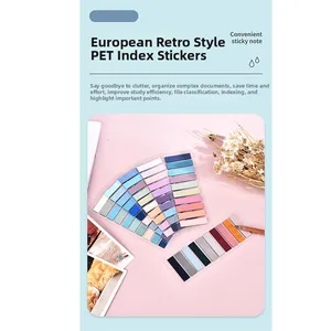 Detailed view of Morandi PET index tabs in vintage colors with a translucent finish