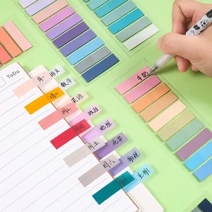 Morandi colored transparent PET index tabs for planning and labeling on notebook