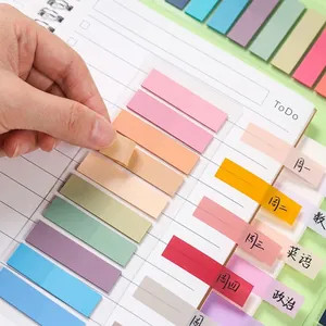 Morandi colored transparent PET sticky index tabs for planners and writing organization