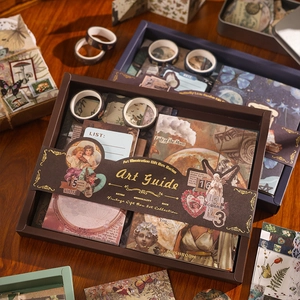 Vintage Stationery Gift Box Including A6 Notebook Stickers Washi Tape Memo Pads For Scrapbooking Journaling Retro Art