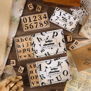 Vintage Holz Alphabet Zahlen Stempel Set Für Journaling DIY Dekorative Gummistempel Broken Design Retro Bastelwerkzeug Geschenk