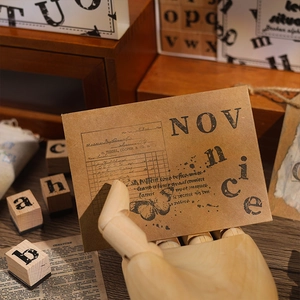 Vintage Alphabet und Zahlen Holzstempel Set für DIY Scrapbooking und Bastelarbeiten