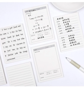 Detailed view of aesthetic sticky notes for error correction and English study notes