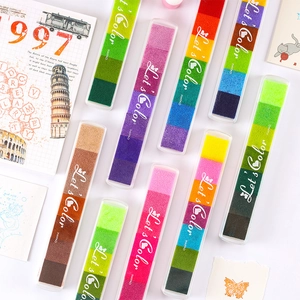 Multi-Color Gradient Ink Pad For DIY Scrapbooking Finger Painting Stamps Kids Art Craft Supplies Long Strip Inkpad